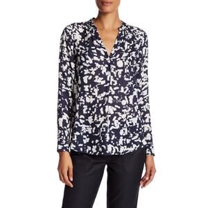 VINCE silk Confetti Print button-down top Blouse size 4 S